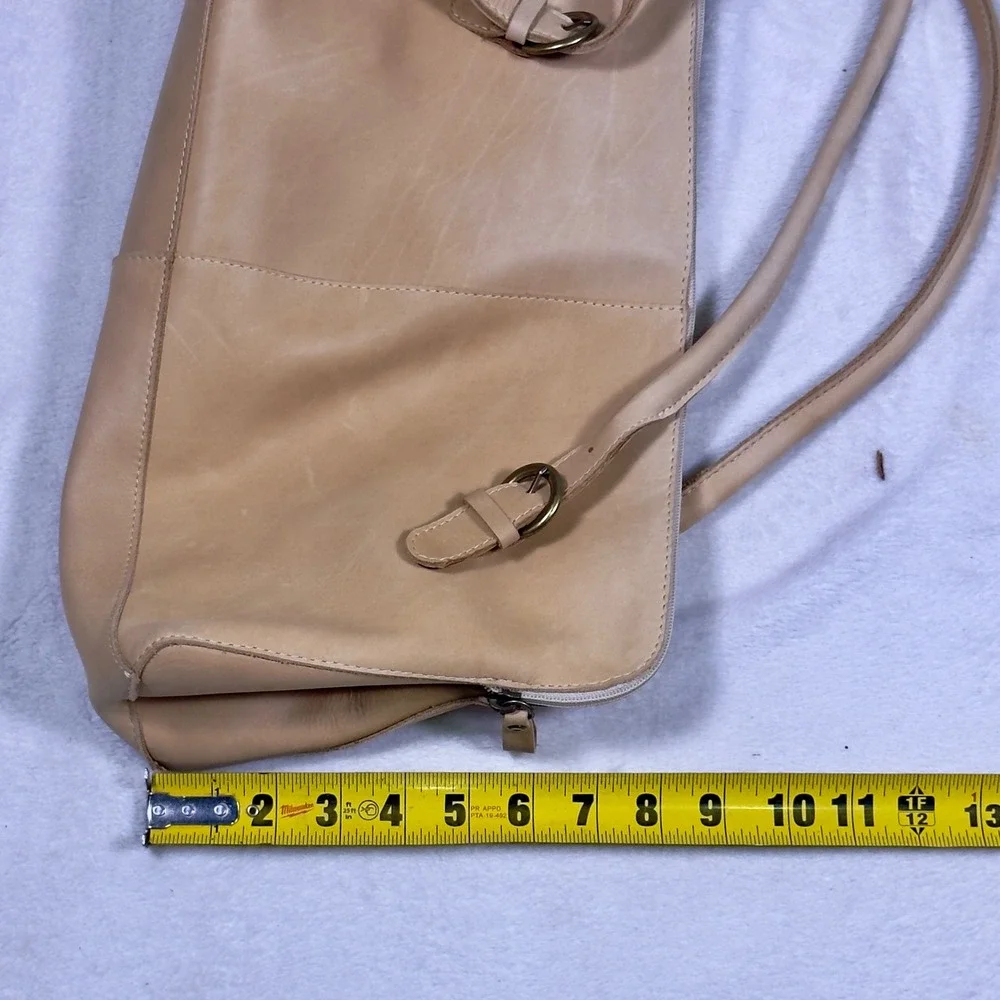 HOBO International Vtg Y2K Tan Leather Shoulder Bag Leather Purse Boho Slouchy